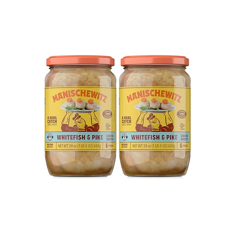 Manischewitz Whitefish & Pike Gefilte Fish in Liquid Broth 24oz