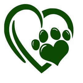 Paw Print Sticker Vinyl Decal Car Window Bumper Heart Love Pets Cat Dog Animals (2" x 2", Green)
