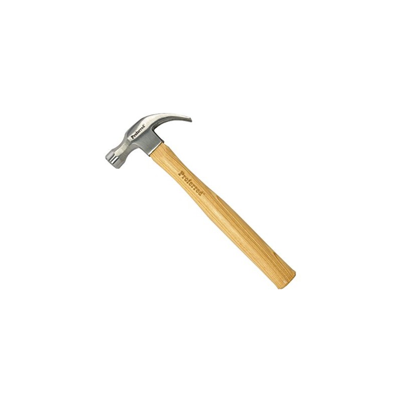 Proferred Curved Claw Hammer, 16 oz Hammer, Polished Face, Hickory