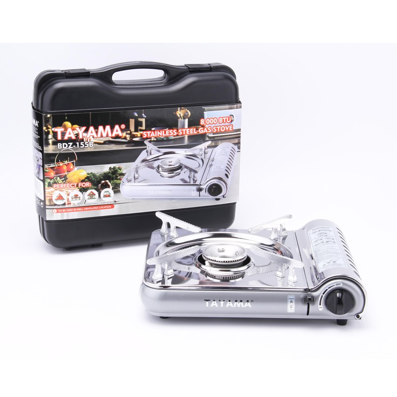 8,000 BTU Stainless Steel Butane Gas Portable Camping Stove