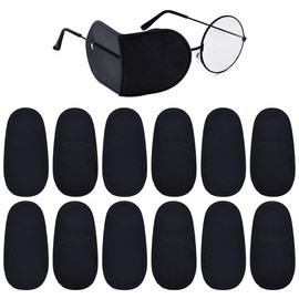 Pack of 12 Eye Patches for Glasses Reusable Eye Patch to Cover the Left Right Eye for Children and Adults Lazy Eye Amblyopia Strabism Medium