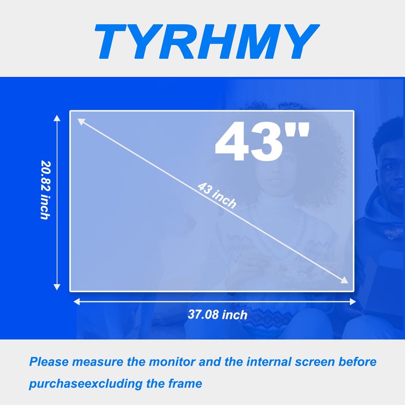 TYRHMY Anti Glare Screen Protector for 43 Inch TV, Matte