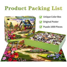 Puzzles 1000 Pieces for Adults jigsaw puzzles for adults 1000 Piece Puzzle Educational Games-House of Flowers-Home Decoration Puzzle
