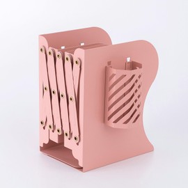 Best Answer Tabletop with Pen Holder, Book Stand, Pink, Foldable, Non-Collapsible, Stretchable, Textbook Stand, Metal, Non-Collapsible, Durable, Compact, Storage, Bookend, Desk, Desktop Storage,