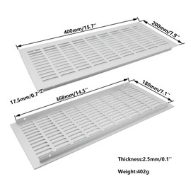 2PCS Air Vent Register, TTZEZE Aluminium Alloy Ventilation Grille Rectangle Metal Louvered Grill Cover for Wardrobe Stove Shoes Cabinet Sink Kitchen Bathroom Side Wall Ceiling and Floor Exhaust Vent