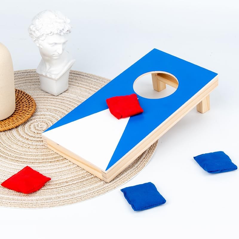 TOMVAES Super Fun, Portable Mini Desktop Cornhole Set of 2,Coated