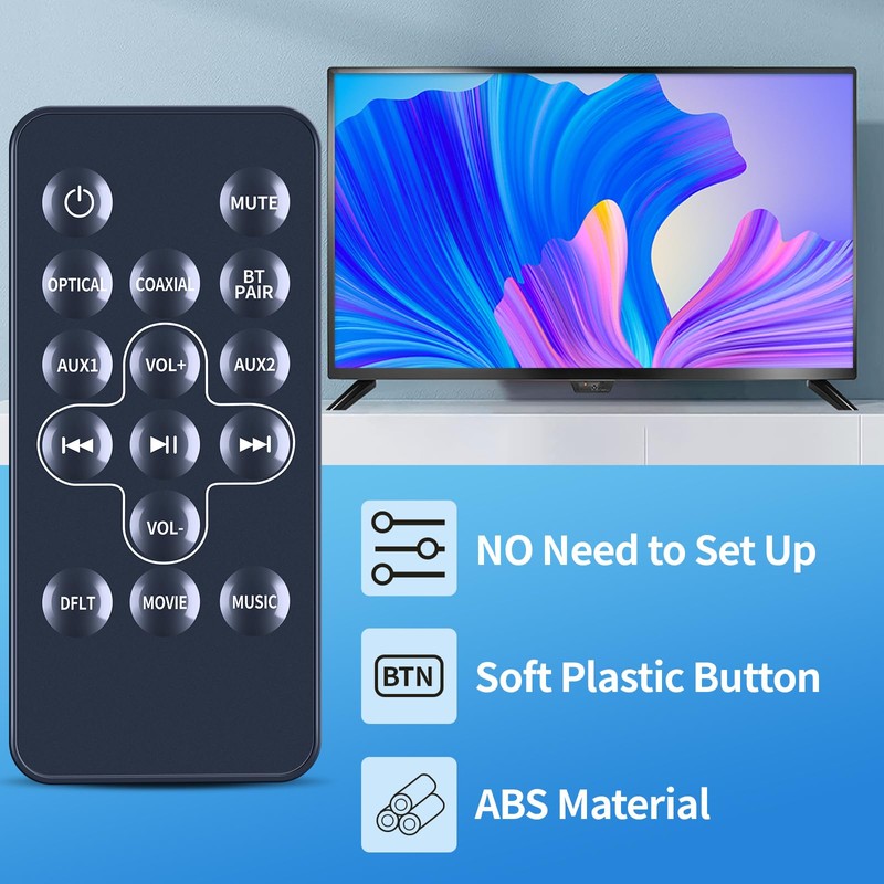 New Remote Control for Logik L32SWLB16 Soundbar System Speaker Remote