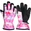 VAXPOT VA-3959 TA-PNK Ski Snowboard Gloves, Kids, Junior Girls, Anti-Lost