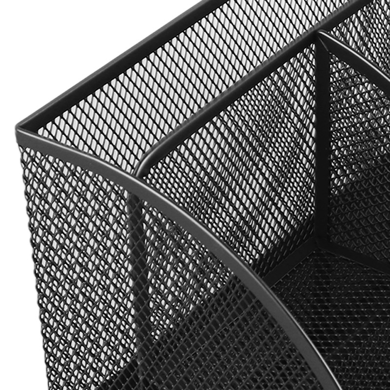 Mesh Office Desktop Organizer Multifunctional Metal 7 Compartments Pen Holder