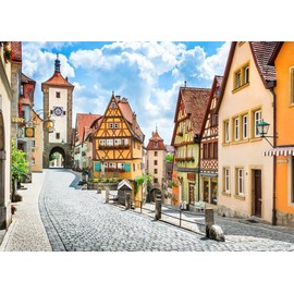 BELECO Oktoberfest Backdrop 7x5ft Fabric German Bavaria Town Street Backdrop Oktoberfest Bavarian Party Decorations Holiday Travel Background Wallpaper Home Decor Portrait Photoshoot Studio Props