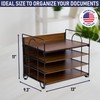 Office Organizer with 4 Tiers, Desk File Organizer with Wood