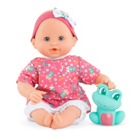 Corolle 9000100510 - Mon Premier Poupon Oceane Bath Baby Soft Body Bath Doll with Bath Animal, Sleeping Eyes, Vanilla Fragrance, Removable Clothes, 30 cm, Suitable from 18 Months, Keeps Thumb in Mouth
