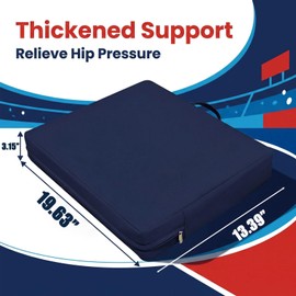 2Pcs Stadium Seat Cushions, Extra Thick 3.15" High-Density Foam Bleacher Cushion, Waterproof Portable Seat Cushion for Sports Events, Camping, Travel & Chairs