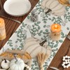 Artoid Mode Orange Pumpkins Eucalyptus Leaves Fall Table Runner, Autumn