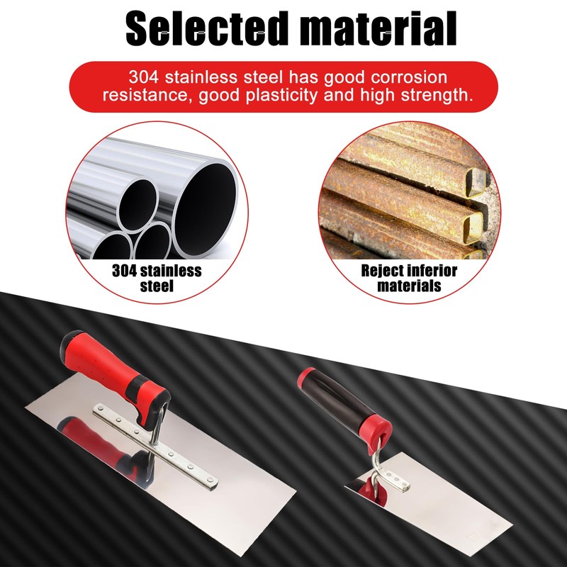 2 Pack Stainless Steel Masonry Trowel Stainless Steel Smoothing Trowel