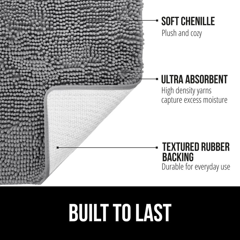 GORILLA GRIP GORILLA GRIP Bath Rug Mat, Thick Soft Absorbent