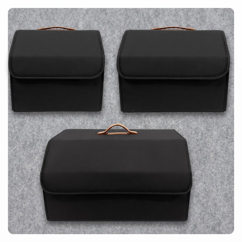 Collapsible Car Trunk Organizer for Vehicle Storage – PU Leather