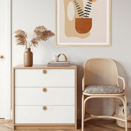 12Pcs Boho Rattan Dresser Knobs, Bohemia Woven Drawer Pulls Kit Round Wooden Drawer Knobs Decorative Furniture Pull Handles Multipurpose Bohemia Woven Drawer Pulls for Cabinets Dressers Bedside Tables