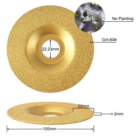 NBB gelötete Diamant-Schleifscheibe, Trocken- oder Nass Schleifen auf Granit, Marmor, Keramik, Fliesen, Porzellan, Stein, Mauerwerk, mit 22,23-mm-Aufnahme, verbunden mit Winkelschleifer (Mittel, 1)