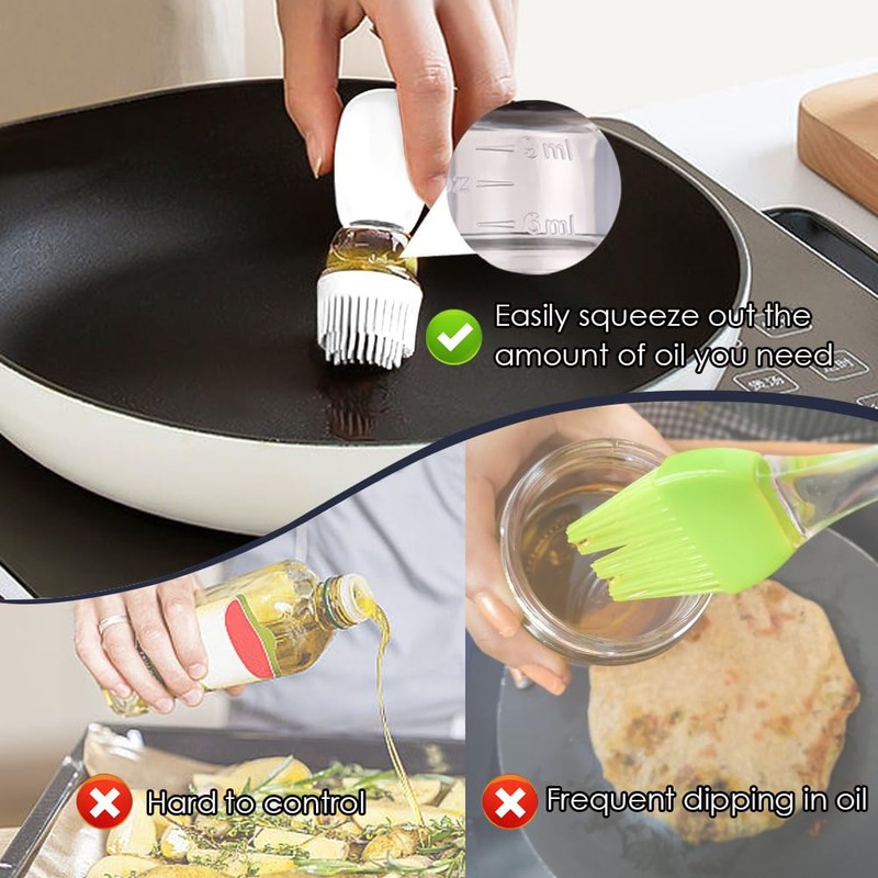 TINMIX Oil Dispenser with Brush - Glass Olive Oil Dispenser