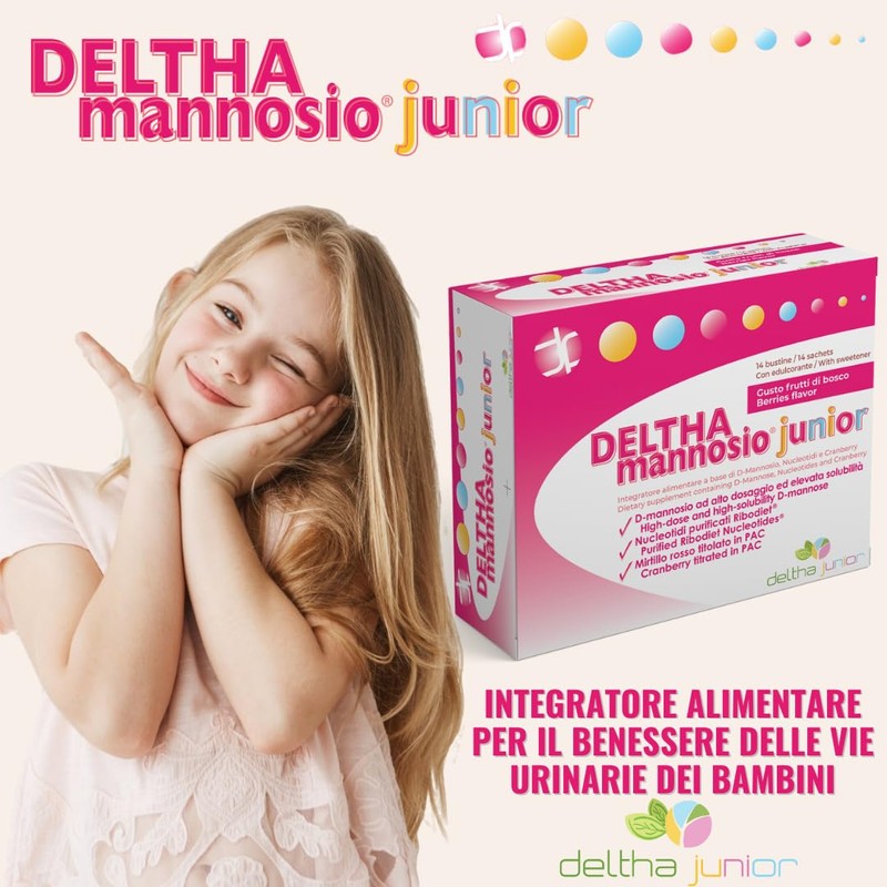 DELTHAmannosio Junior D Mannosio alto dosaggio 500mg Mirtilli rossi e