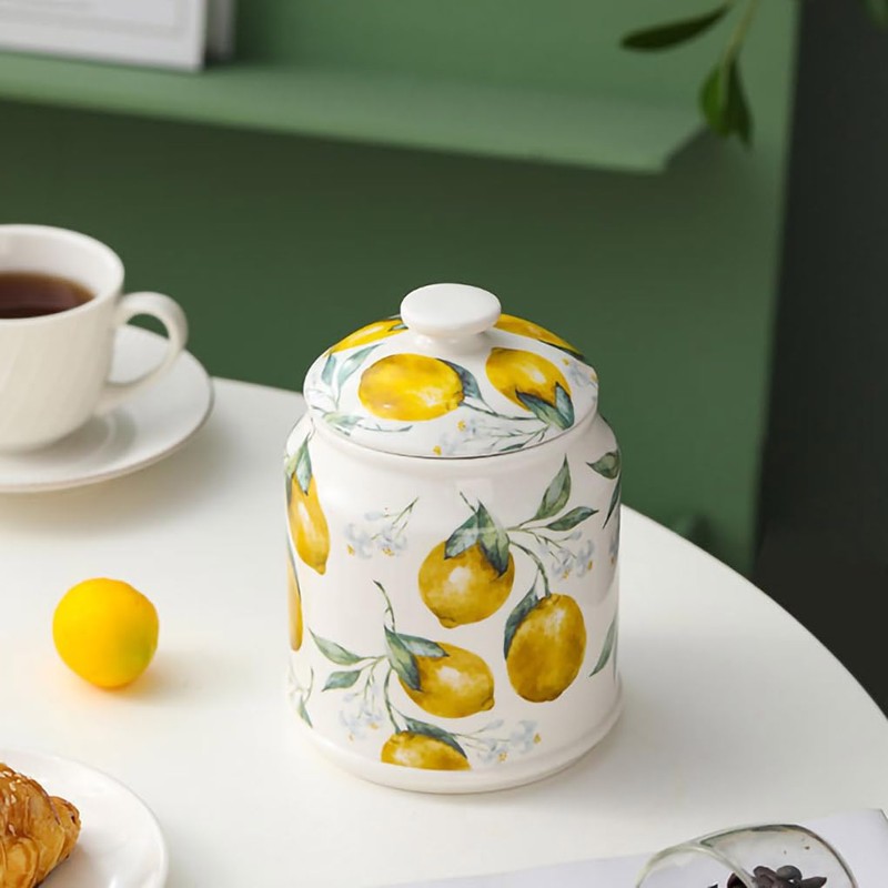 WAIT FLY Ceramic Tea Caddy Tea Canister Large Capacity Food