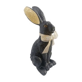Macosa EX262058 Easter Bunny Black Gold Polyresin 28 cm Decorative Rabbit Sculpture Easter Decoration Figure Decorative Rabbit Decoration Table Decoration