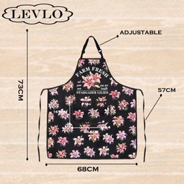 Stargazer Lily Pink Flower Apron New Home Blessings Plants Adjustable Apron Vibrant Gardening Lily Housewarming Gift (Stargazer Lilies)