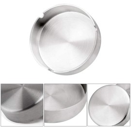 Set of 2 10 cm Stainless Steel Ashtray Modern Tabletop Ashtray for Indoor and Outdoor Use