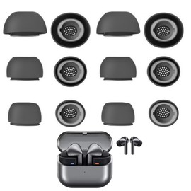 Rhinenet Ohrstöpsel für Galaxy Buds 3 Pro, SM-R630, passen in die Ladehülle, Silikon-Ohrstöpsel, waschbare Geräuschisolierung, S/M/L, 6 Paar, Grau