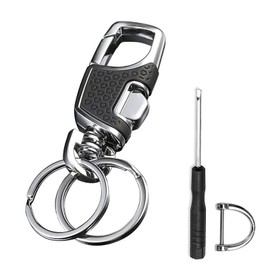 YFFSFDC Key Chain, Car Key Ring, Key Case, Keychain, Stylish, Car Keychain, Durable Metal, Key Hardware, Durable, Lost Prevention, Easy Installation, Car, Bicycle, House Key, Black