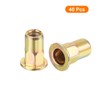 sourcing map 40Pcs Half Hex Body Flange Rivet Nut, M3