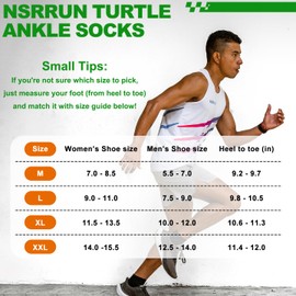 NSRRUN TURTLE Wool Compression Ankle Socks - Cozy Cushioned Hiking Running for Men Women - Thick Warm Durable, XX-Large, Green, 2 Pairs