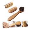 LALAFINA 3pcs Wooden Handwashing Brush Multi-Purpose Nail Brush Natural Pig