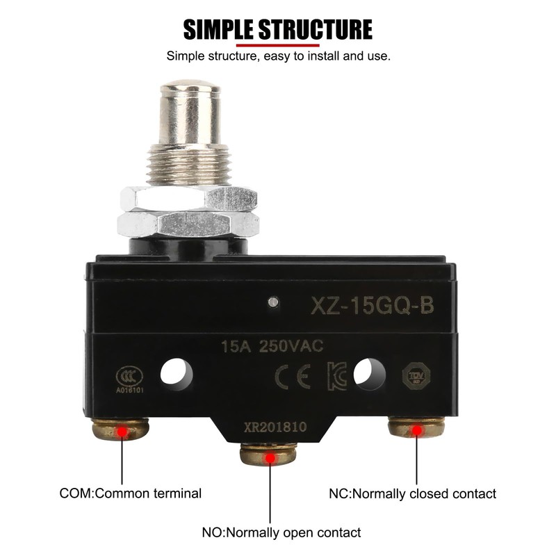 Limit Switch,XZ-15GQ-B 15A 3 Pin Micro Limit Switch Panel Mount