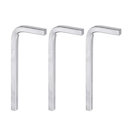 QUARKZMAN Pack of 3 L-shaped square head wrenches, 6 mm, CR-V L-key, 4-point metric bolt wrench, repair tool for basic DIY projects and general applications