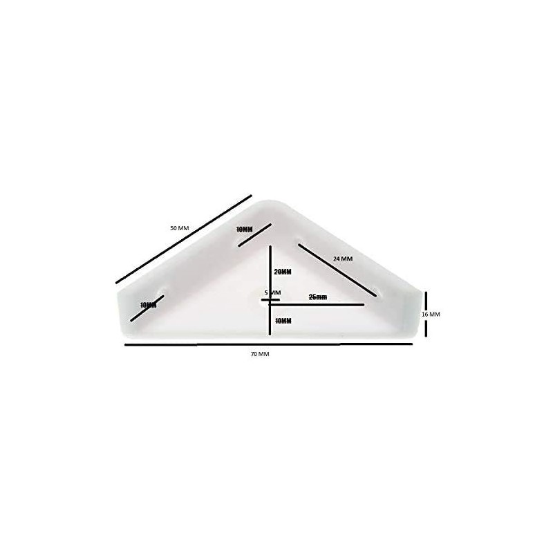 TERF® 12 Pcs Heavy Duty White Plastic 50mm Angel Mounting