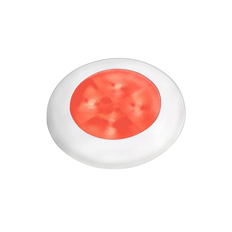 Hella Marine Red LED Round Courtesy Lamp - White Bezel