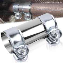 BSTDAYEVER Exhaust Clamp Pipe Connector Stainless Steel Exhaust Connector 45 x 125 mm Universal Exhaust Clamp Double Clamp Car Exhaust Pipe Clamp Silencer Band Clamp