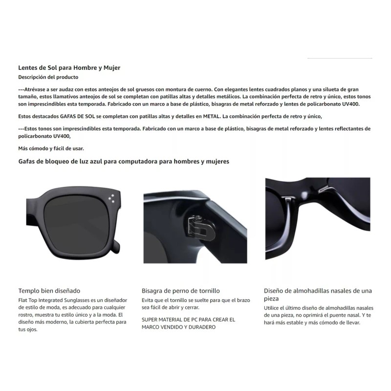 Yostyle Paquete De 2 Gafas De Sol Retro Protección Uv