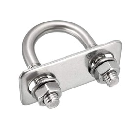 TA-VIGOR 2 sets M8 Round U-Bolts, 25mm Inner Width 52mm Length 304 Stainless Steel U-Bolts with Nut, Plate, Washer for Attaching Piping Conduit Cable Tube Brackets Boat Trailer