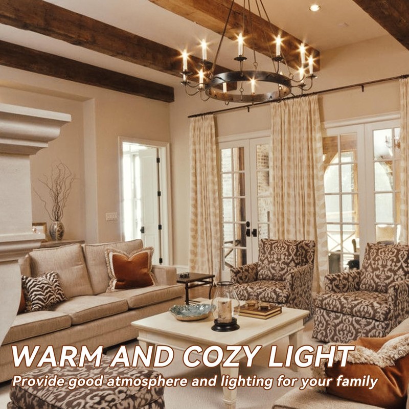 TJOY LED Candelabra Bulbs Dimmable, 60W Equivalent Chandelier Light Bulb,