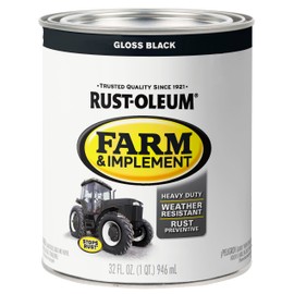 Rust-Oleum 280104 Farm & Implement Enamel Paint, Quart, Gloss Black, (Pack of 1)