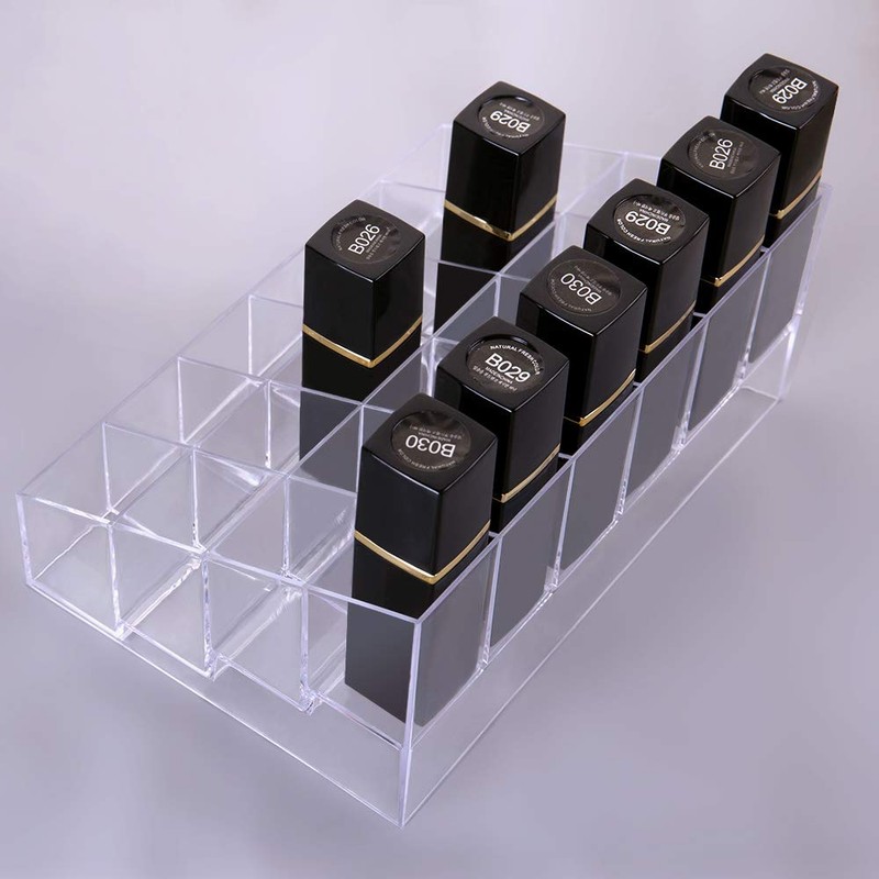 Benbilry Lipstick Holder, 24 Slots Clear Acrylic Lipstick Organezer Display