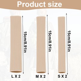 6 Stück Zehenschutz Silikon, Zehenkappen Großer Zeh, Zehenschutz Großer Zeh, Zehenschutzrohre 3 Größen, Schneidbare Zehenkissenrohre, für Druckschutz bei Kissen, Hühnungen, Blasen, Schwielen