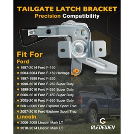 Tailgate Latch Bracket w/Lock, Compatible with 1997-2016 Ford F-150 / F-250 / F-350 / F-450 / F-550 Explorer, Lincoln Mark LT, Rear Tailgate Center Control Door Lock Actuator, OE#88081, F75Z9943170AA