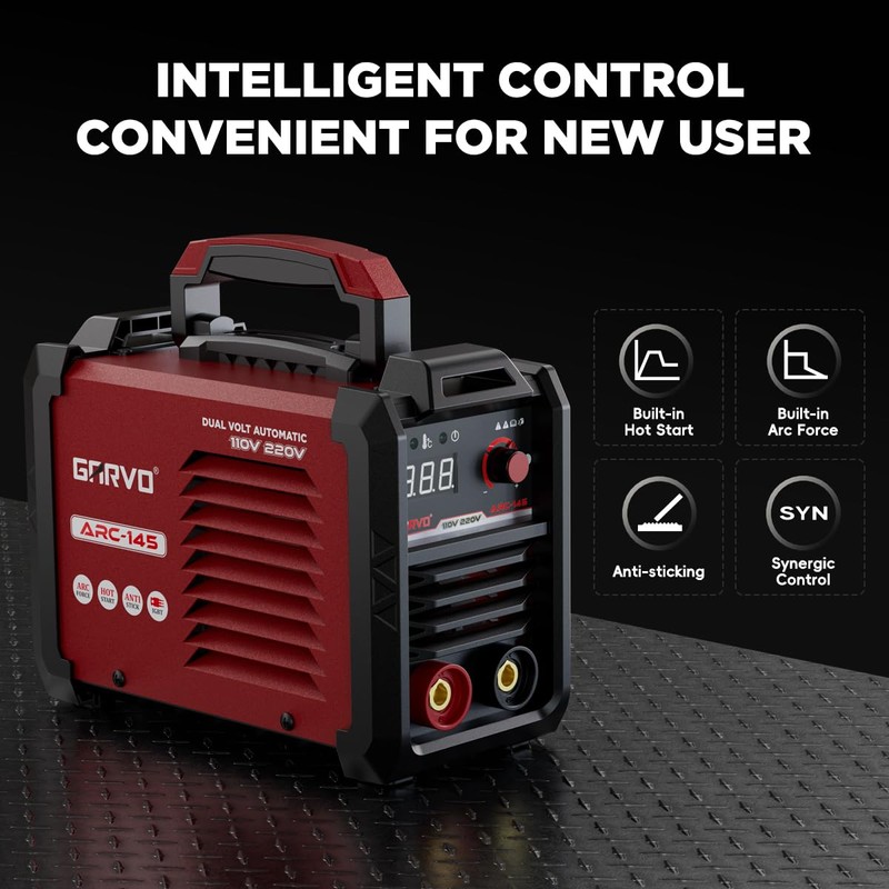 GARVO 110V/220V Dual Voltage Portable Welding Machine,145Amp ARC Welder Mini