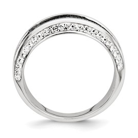 Sonia Jewels Real 925 Sterling Silver Crystal Blue Laser Glitter Texture Ring Band Size 6