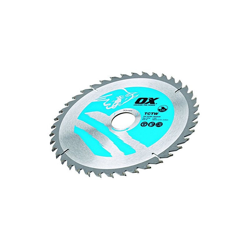 OX Wood Cutting Circular Saw Blade 190/30mm, 40 Teeth ATB