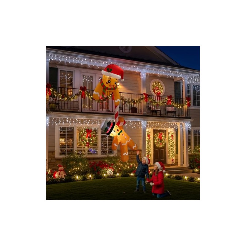 2.2M Inflable Galleta de Jengibre, Gigante Inflable Navidad Exterior